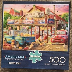 Buffalo David Bitton Red and Blue Puzzle Set 500 Pieces